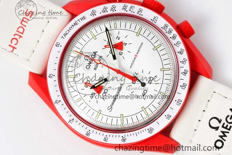 0103 Speedmaster Misson To Mars 1:1 Best Edition White Dial On Nylon Strap Quartz GoAnywhere 7862